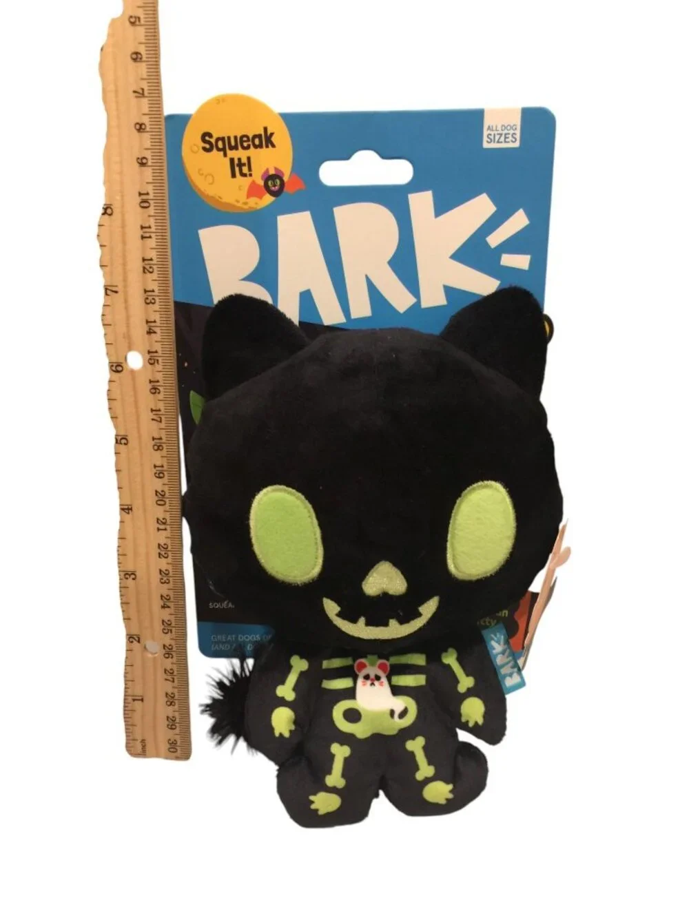 BARK Fetch It Cat Scan Kitty Plush Dog Toy Crinkle Squeak Afraid of the Bark